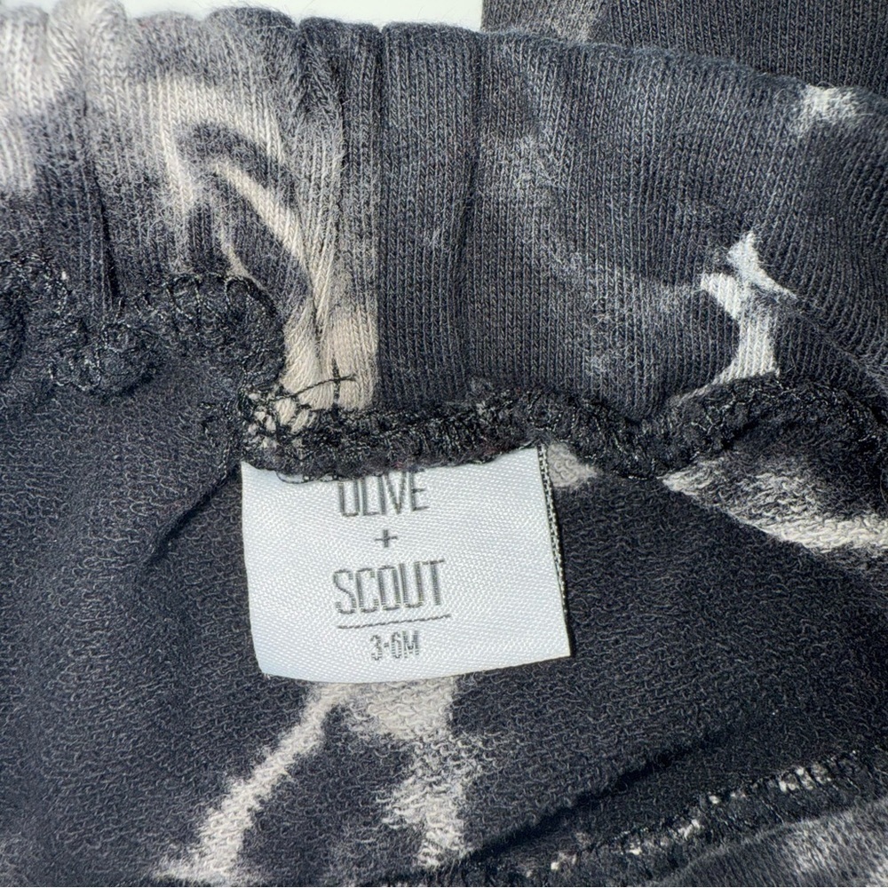 Olive + Scout Baby Boy Black Tie-Dye Camo Joggers - Picture 3 of 3